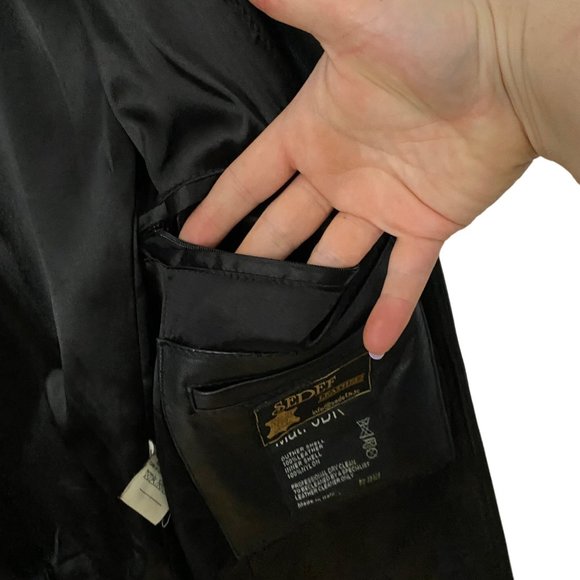 Black Genuine Leather Boxy Leather Jacket L - Picture 14 of 16